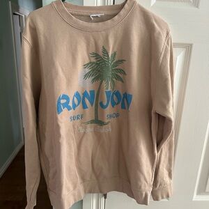 Ron Jon Surf Shop Tan Sweatshirt. Size Medium.